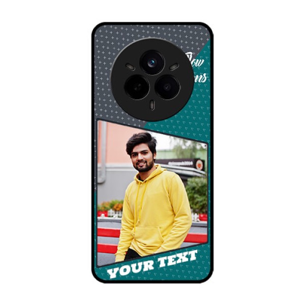 Realme 14 Pro 5G Custom Glass Phone CaseBackground Pattern Design With Quote Realme 14 Pro 5G Custom Glass Phone CaseBackground Pattern Design With Quote