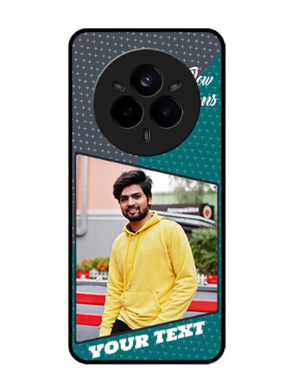 Custom Realme 14 Pro 5G Custom Glass Phone CaseBackground Pattern Design With Quote