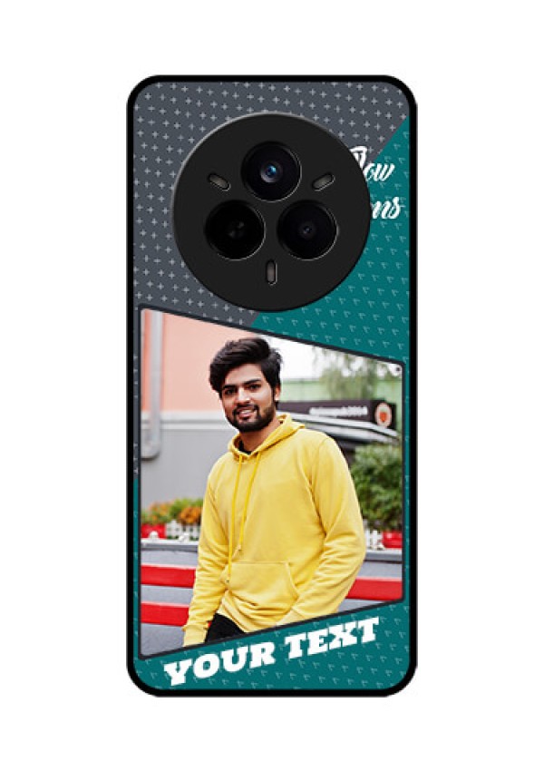 Realme 14 Pro 5G Custom Glass Phone CaseBackground Pattern Design With Quote