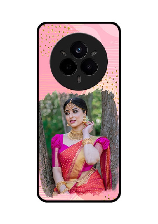 Realme 14 Pro 5G Custom Glass Phone CaseGold Glitter Splash Design