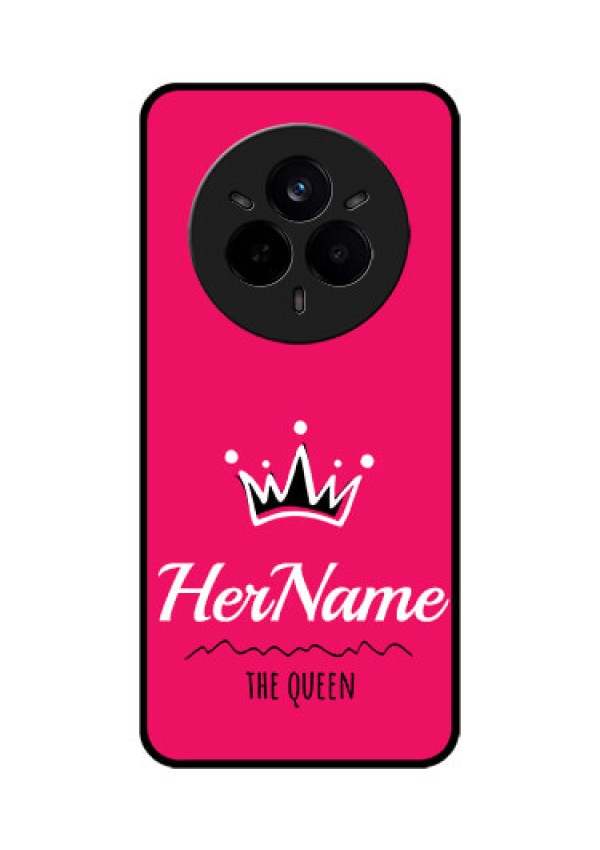 Realme 14 Pro 5G Custom Glass Phone CaseQueen With Name Design