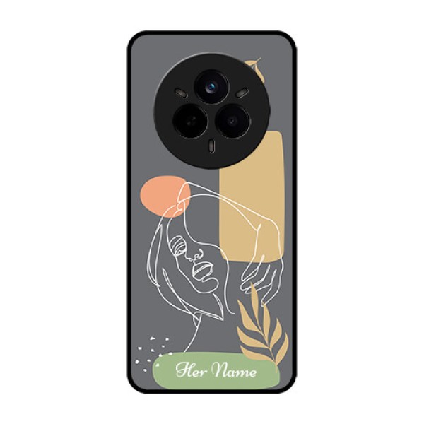 Realme 14 Pro 5G Custom Glass Phone CaseGazing Woman Line Art Design Realme 14 Pro 5G Custom Glass Phone CaseGazing Woman Line Art Design