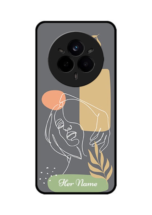 Realme 14 Pro 5G Custom Glass Phone CaseGazing Woman Line Art Design