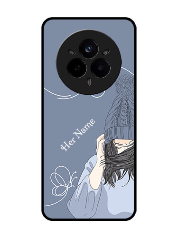 Custom Realme 14 Pro 5G Custom Glass Phone CaseGirl In Winter Outfit Design