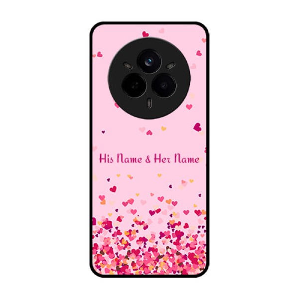 Realme 14 Pro 5G Custom Glass Phone CaseFloating Hearts Design
