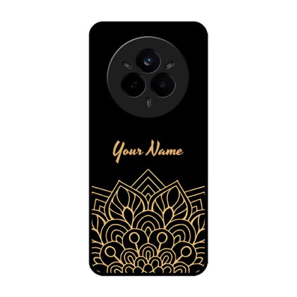 Realme 14 Pro 5G Custom Glass Phone CaseGolden Mandala Design