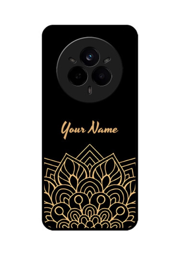 Realme 14 Pro 5G Custom Glass Phone CaseGolden Mandala Design