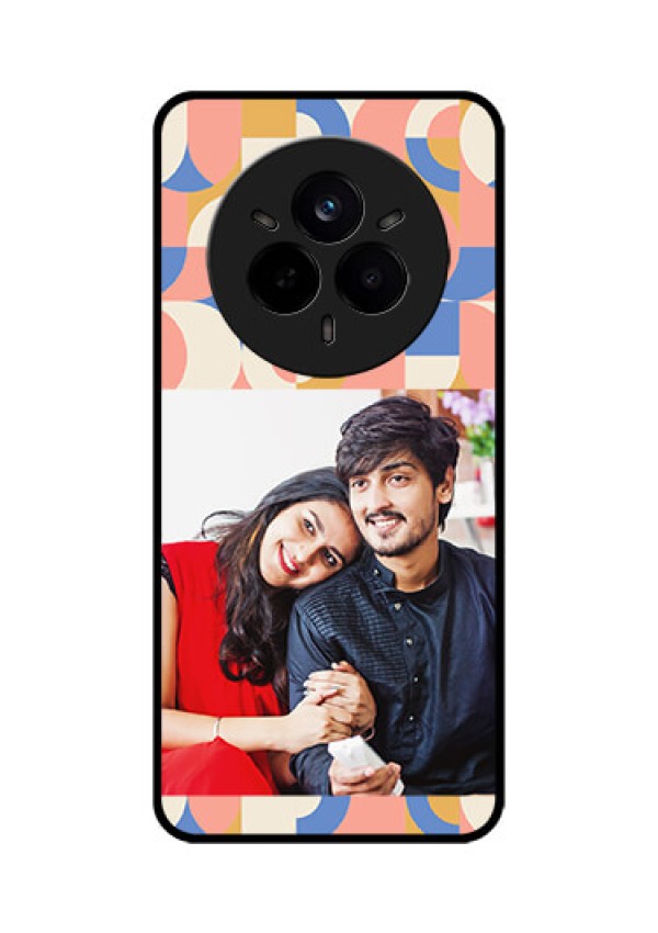 Realme 14 Pro 5G Custom Glass Phone CaseSemi - Circle Maze Pattern Design