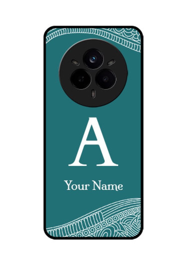 Realme 14 Pro 5G Custom Glass Phone CaseLine Art Pattern With Custom Name Design