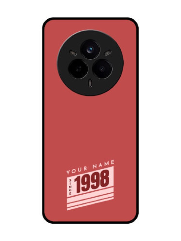 Custom Realme 14 Pro 5G Custom Glass Phone CaseRed Custom Year Of Birth Design