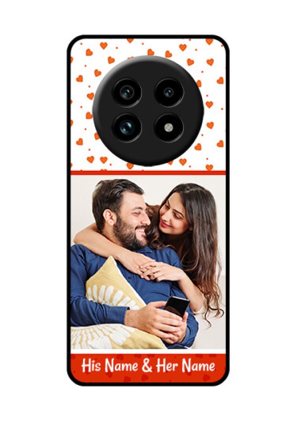 Realme 14 Pro Lite 5G Custom Glass Phone Case - Orange Love Symbol Design