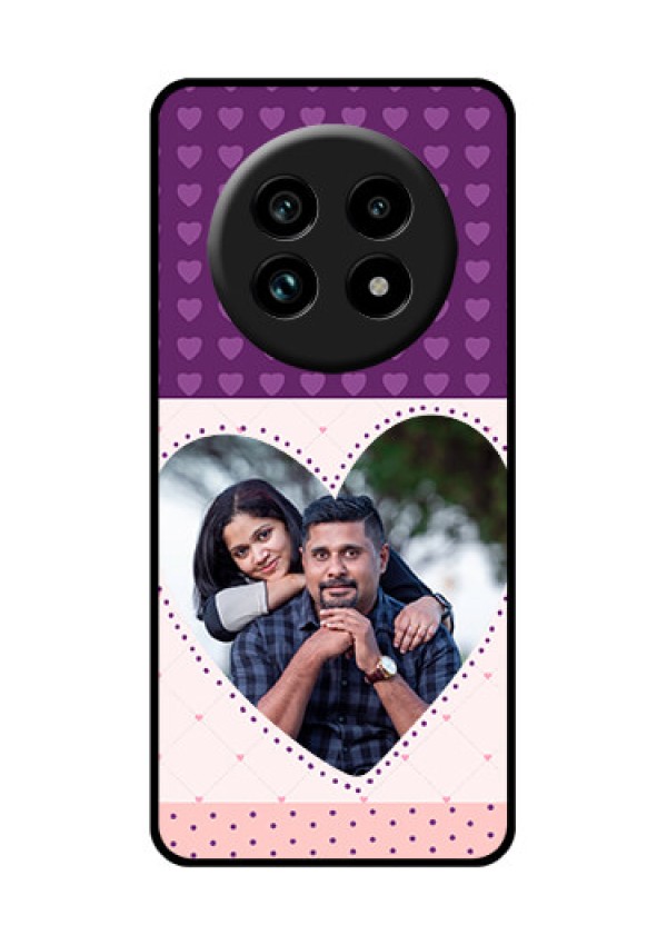 Realme 14 Pro Lite 5G Custom Glass Phone Case - Violet Love Dots Design