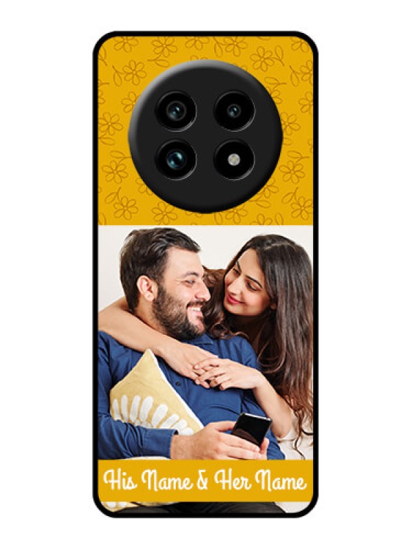 Custom Realme 14 Pro Lite 5G Custom Glass Phone Case - Yellow Floral Design