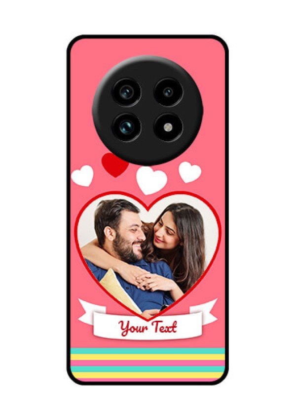 Realme 14 Pro Lite 5G Custom Glass Phone Case - Love Shapes Doodle Design