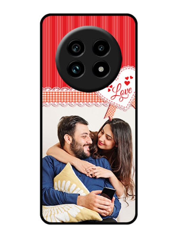 Custom Realme 14 Pro Lite 5G Custom Glass Phone Case - Red Love Pattern Design