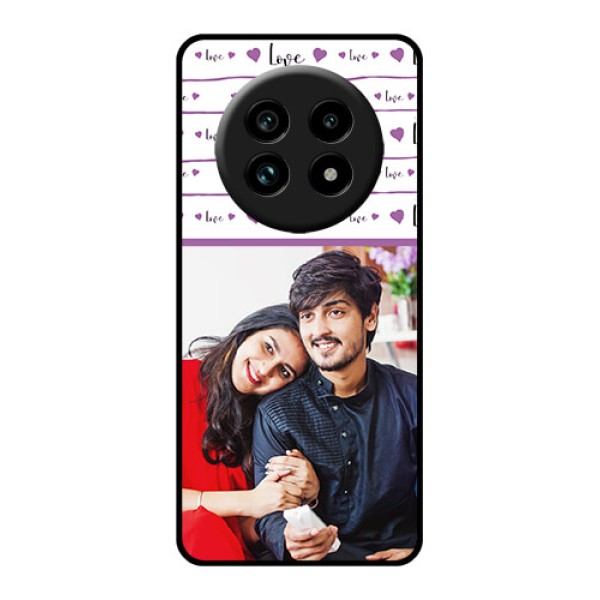 Realme 14 Pro Lite 5G Custom Glass Phone Case - Couples Heart Design