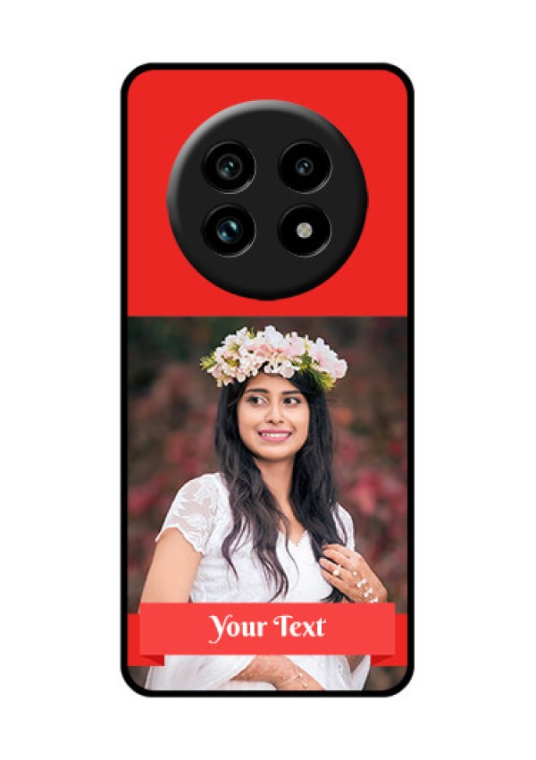 Realme 14 Pro Lite 5G Custom Glass Phone Case - Simple Red Color Design