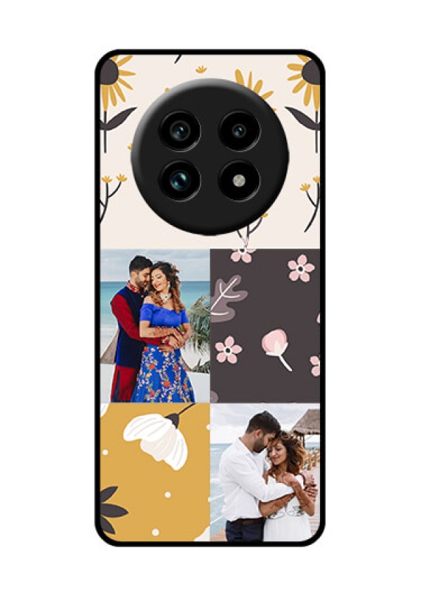 Realme 14 Pro Lite 5G Custom Glass Phone Case - 3 Images With Floral Design