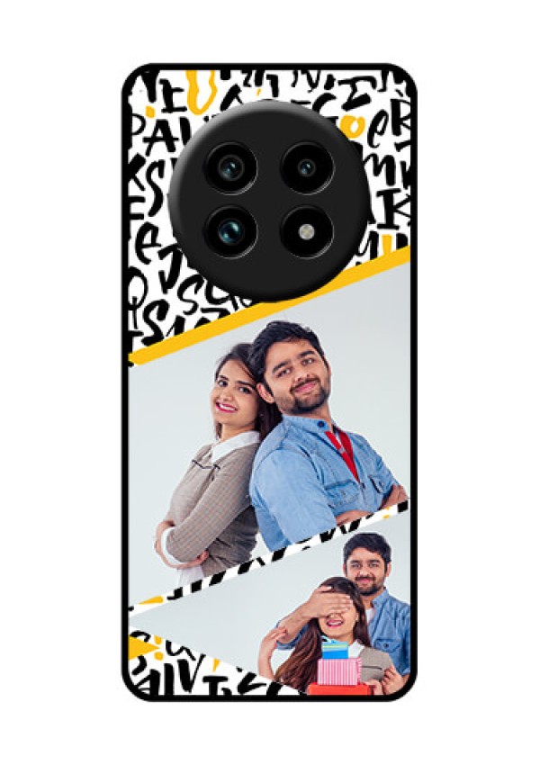 Realme 14 Pro Lite 5G Custom Glass Phone Case - Letters Pattern Design