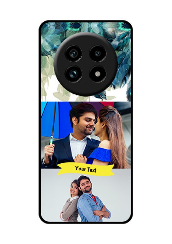 Realme 14 Pro Lite 5G Custom Glass Phone Case - Image With Boho Peacock Feather Design