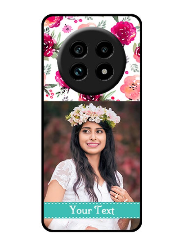 Custom Realme 14 Pro Lite 5G Custom Glass Phone Case - Water Colors Floral Design