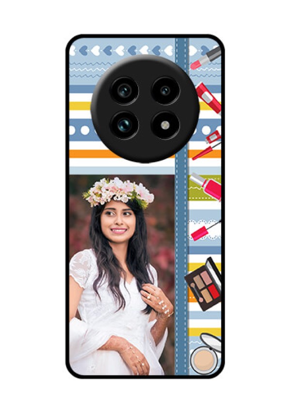 Realme 14 Pro Lite 5G Custom Glass Phone Case - Makeup Icons Design