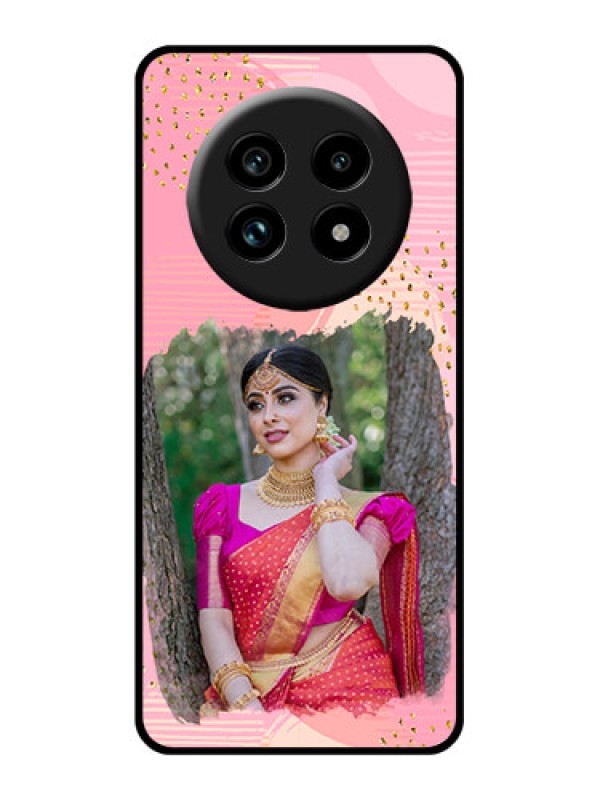 Custom Realme 14 Pro Lite 5G Custom Glass Phone Case - Gold Glitter Splash Design