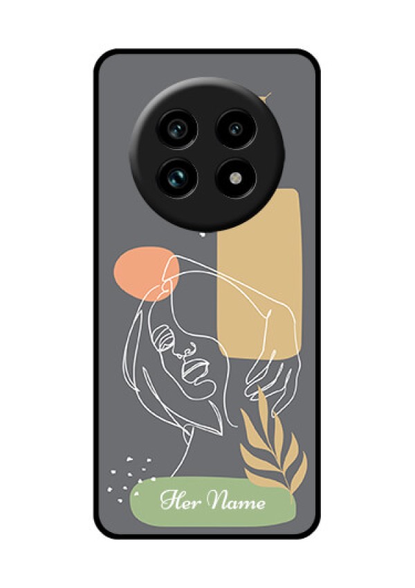 Realme 14 Pro Lite 5G Custom Glass Phone Case - Gazing Woman Line Art Design