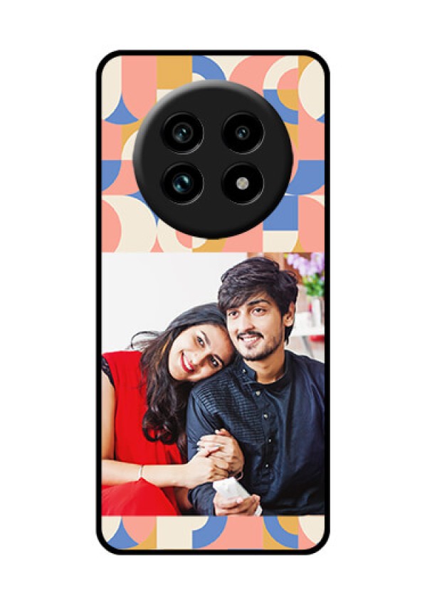 Realme 14 Pro Lite 5G Custom Glass Phone Case - Semi - Circle Maze Pattern Design