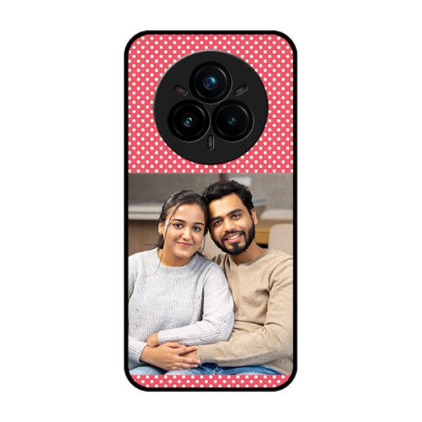Realme 14 Pro Plus 5G Custom Glass Phone CaseWhite Dotted Design
