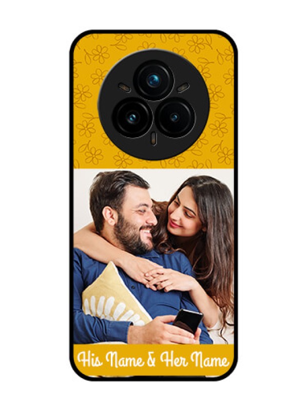 Custom Realme 14 Pro Plus 5G Custom Glass Phone CaseYellow Floral Design