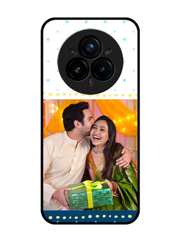 Custom Realme 14 Pro Plus 5G Custom Glass Phone CaseWhite And Blue Abstract Design