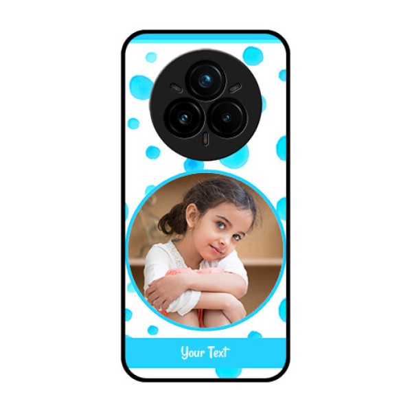 Realme 14 Pro Plus 5G Custom Glass Phone CaseBlue Bubbles Pattern Design Realme 14 Pro Plus 5G Custom Glass Phone CaseBlue Bubbles Pattern Design