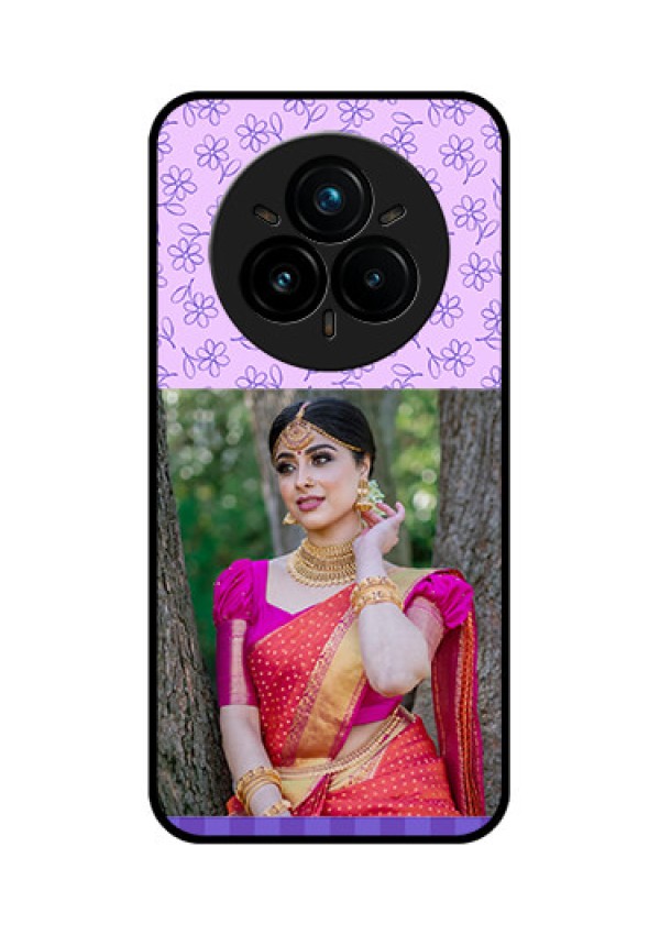 Realme 14 Pro Plus 5G Custom Glass Phone CasePurple Floral Design