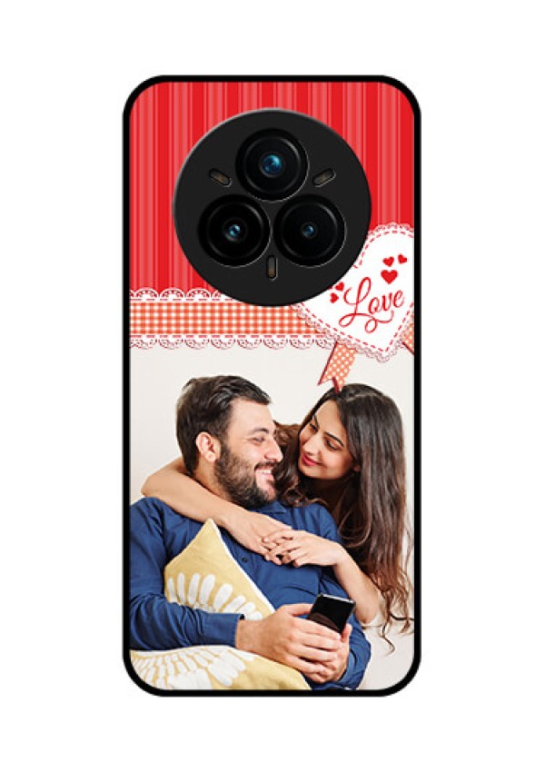 Realme 14 Pro Plus 5G Custom Glass Phone CaseRed Love Pattern Design