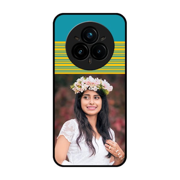 Realme 14 Pro Plus 5G Custom Glass Phone CaseYellow and Blue Design