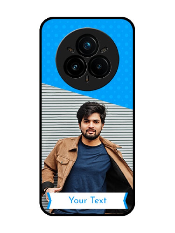 Custom Realme 14 Pro Plus 5G Custom Glass Phone CaseSimple Blue Color Design