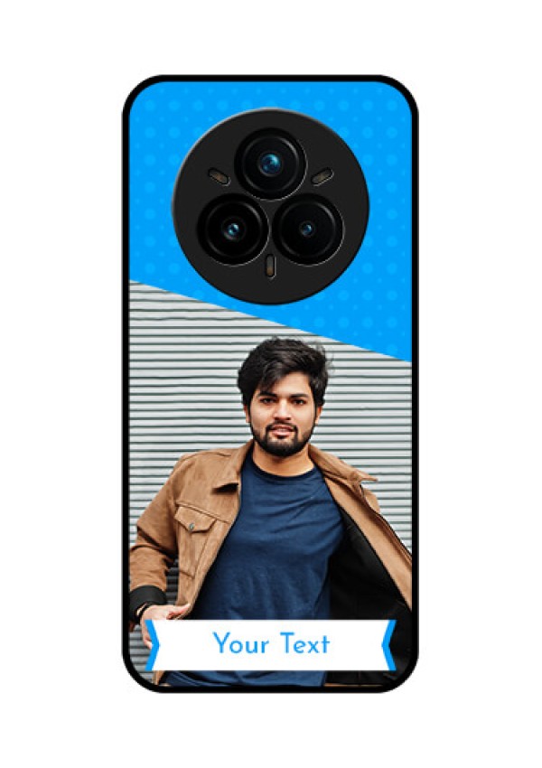 Realme 14 Pro Plus 5G Custom Glass Phone CaseSimple Blue Color Design