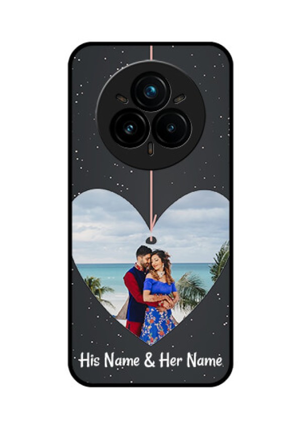 Realme 14 Pro Plus 5G Custom Glass Phone CaseHanging Heart Design