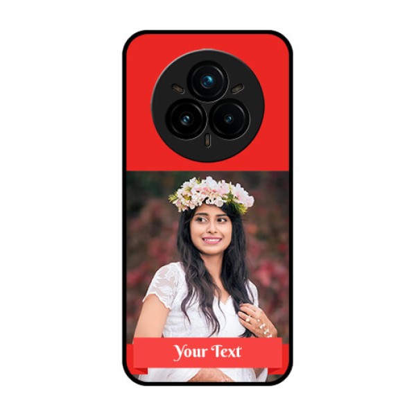 Realme 14 Pro Plus 5G Custom Glass Phone CaseSimple Red Color Design