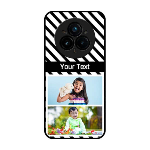 Realme 14 Pro Plus 5G Custom Glass Phone CaseBlack And White Stripes Design Realme 14 Pro Plus 5G Custom Glass Phone CaseBlack And White Stripes Design