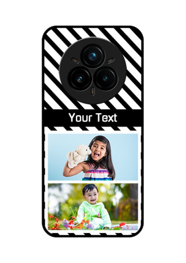Realme 14 Pro Plus 5G Custom Glass Phone CaseBlack And White Stripes Design