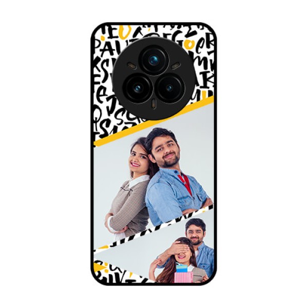Realme 14 Pro Plus 5G Custom Glass Phone CaseLetters Pattern Design