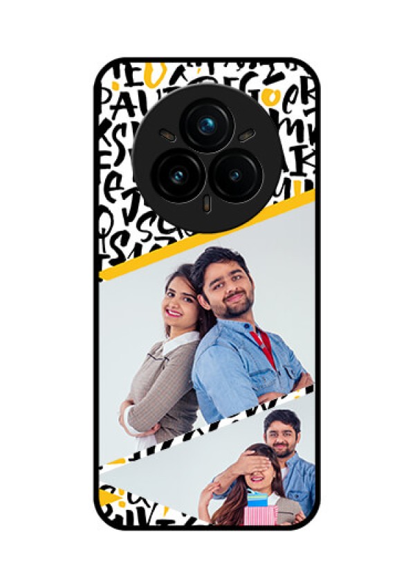 Realme 14 Pro Plus 5G Custom Glass Phone CaseLetters Pattern Design