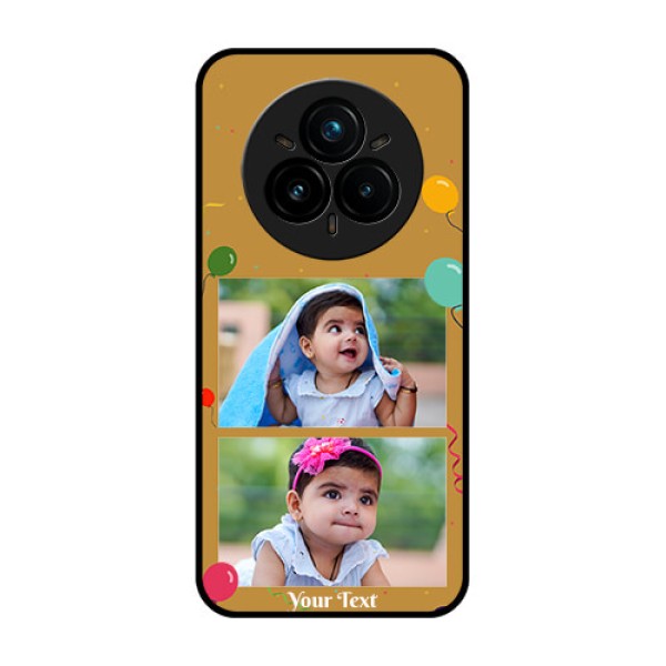 Realme 14 Pro Plus 5G Custom Glass Phone CaseImage Holder With Birthday Celebrations Design