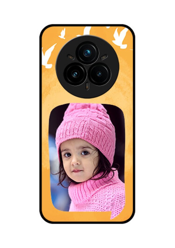 Realme 14 Pro Plus 5G Custom Glass Phone CaseWater Color Design With Bird Icons