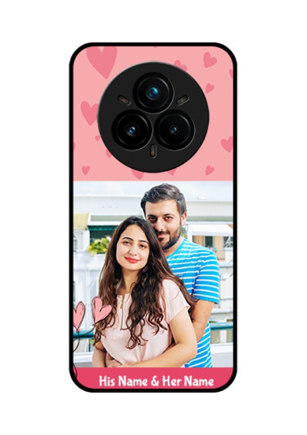 Realme 14 Pro Plus 5G Custom Glass Phone CaseLove Design Peach Color