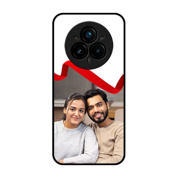 Realme 14 Pro Plus 5G Custom Glass Phone CaseRed Ribbon Frame Design