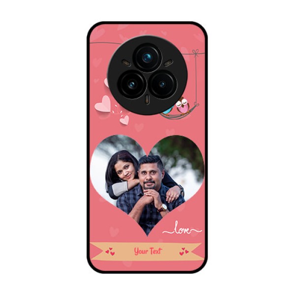 Realme 14 Pro Plus 5G Custom Glass Phone CasePeach Color Love Design Realme 14 Pro Plus 5G Custom Glass Phone CasePeach Color Love Design