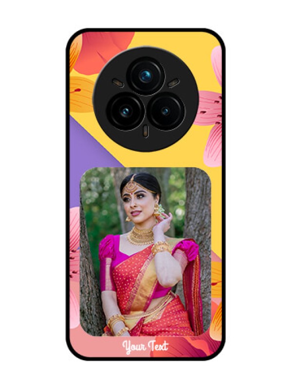 Custom Realme 14 Pro Plus 5G Custom Glass Phone Case3 Image With Vintage Floral Design